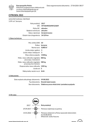 Citroen DS3 cena 39999 przebieg: 46026, rok produkcji 2017 z Radomsko małe 466